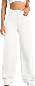 Straight Leg Jeans for Women,High Waisted Wide Leg Loose Stretchy Boyfriend Denim Pants Baggy Jeans for Women