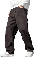 Mens Baggy Jeans Wide Leg Y2K Loose Fit Denim Pants | Vintage Relaxed Loose Fit, Stretch, Straight Leg, Skater Streetwear, 5 Pockets, Casual Carpenter Jean, Hip Hop