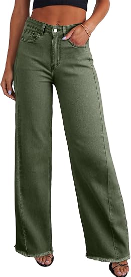 Straight Leg Jeans for Women,High Waisted Wide Leg Loose Stretchyfriend Denim Pants Bagy Bogy Jeans for Women