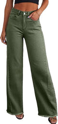 Straight Leg Jeans for Women,High Waisted Wide Leg Loose Stretchyfriend Denim Pants Bagy Bogy Jeans for Women