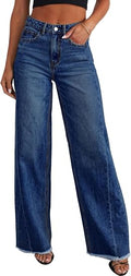 Straight Leg Jeans for Women,High Waisted Wide Leg Loose Stretchyfriend Denim Pants Bagy Bogy Jeans for Women