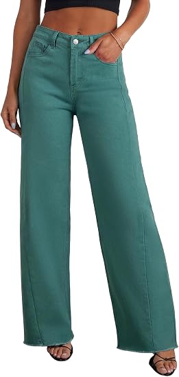 Straight Leg Jeans for Women,High Waisted Wide Leg Loose Stretchyfriend Denim Pants Bagy Bogy Jeans for Women