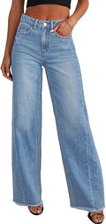 Straight Leg Jeans for Women,High Waisted Wide Leg Loose Stretchyfriend Denim Pants Bagy Bogy Jeans for Women