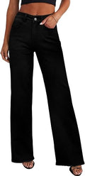 Straight Leg Jeans for Women,High Waisted Wide Leg Loose Stretchy Boyfriend Denim Pants Baggy Jeans for Women