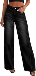 Straight Leg Jeans for Women,High Waisted Wide Leg Loose Stretchy Boyfriend Denim Pants Baggy Jeans for Women