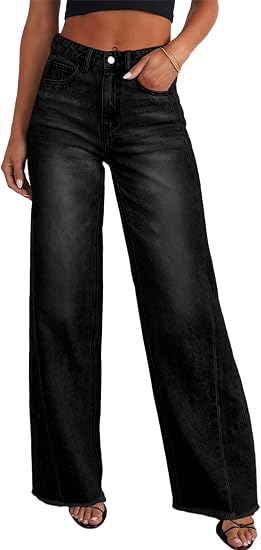 Straight Leg Jeans for Women,High Waisted Wide Leg Loose Stretchy Boyfriend Denim Pants Baggy Jeans for Women