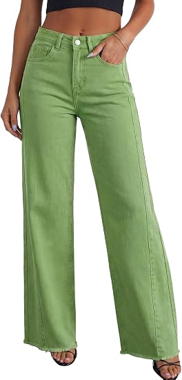 Straight Leg Jeans for Women,High Waisted Wide Leg Loose Stretchyfriend Denim Pants Bagy Bogy Jeans for Women