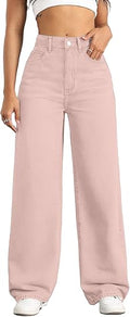 Straight Leg Jeans for Women,High Waisted Wide Leg Loose Stretchy Boyfriend Denim Pants Baggy Jeans for Women