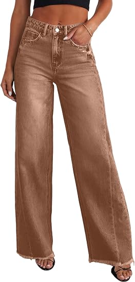 Straight Leg Jeans for Women,High Waisted Wide Leg Loose Stretchyfriend Denim Pants Bagy Bogy Jeans for Women